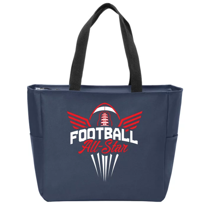 Football All-Star Team Jersey Logo Zip Tote Bag