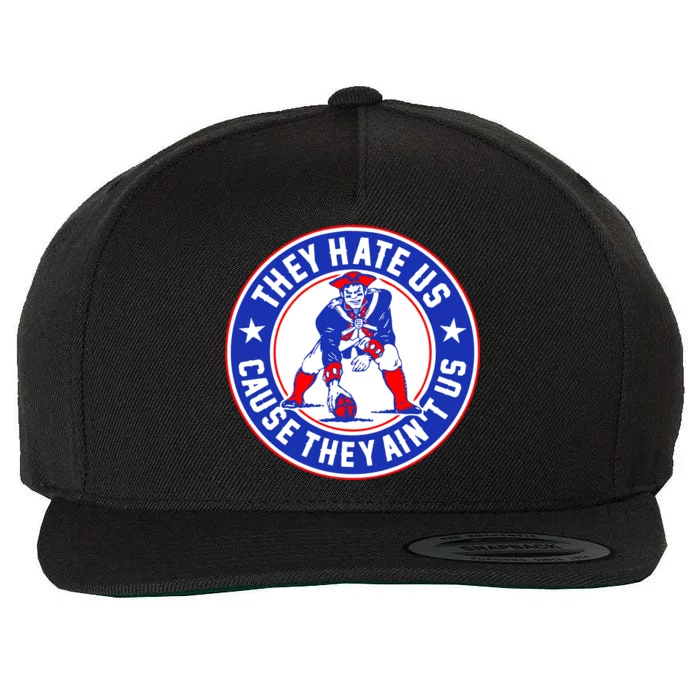 Football Champions They Hate Us Cause They Ain't US New England Wool Snapback Cap