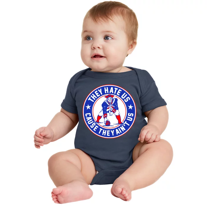 Football Champions They Hate Us Cause They Ain't US New England Baby Bodysuit