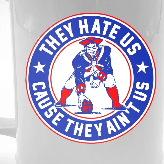 Football Champions They Hate Us Cause They Ain't US New England Front & Back Beer Stein