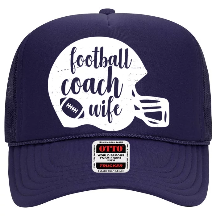 Football Coach Wife High Crown Mesh Trucker Hat