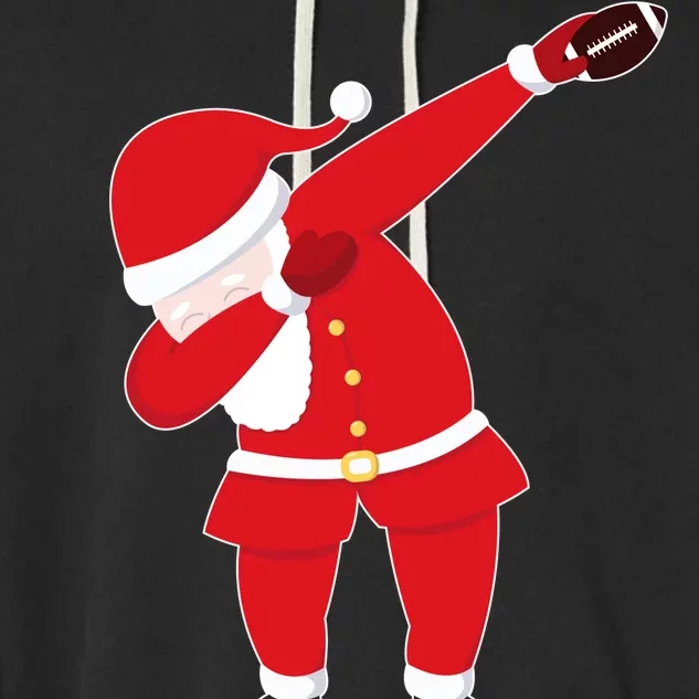 Football Dabbing Santa Garment-Dyed Fleece Hoodie