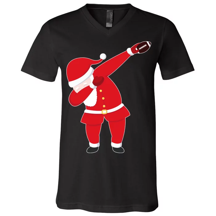 Football Dabbing Santa V-Neck T-Shirt