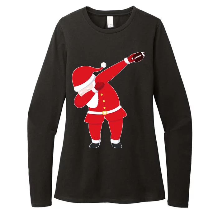 Football Dabbing Santa Womens CVC Long Sleeve Shirt