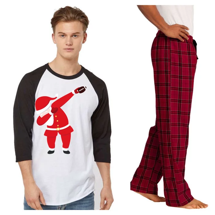 Football Dabbing Santa Raglan Sleeve Pajama Set