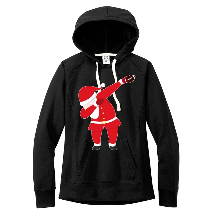 Football Dabbing Santa Women's Fleece Hoodie