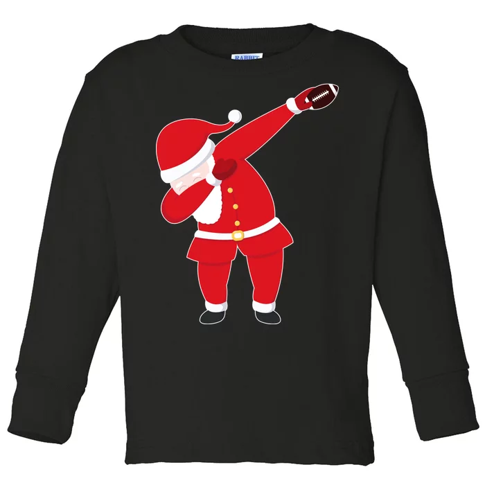 Football Dabbing Santa Toddler Long Sleeve Shirt