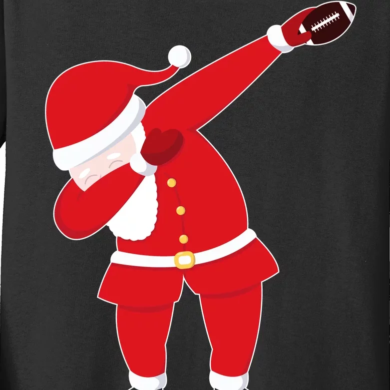 Football Dabbing Santa Kids Long Sleeve Shirt