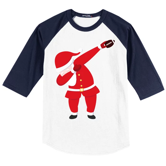 Football Dabbing Santa Baseball Sleeve Shirt