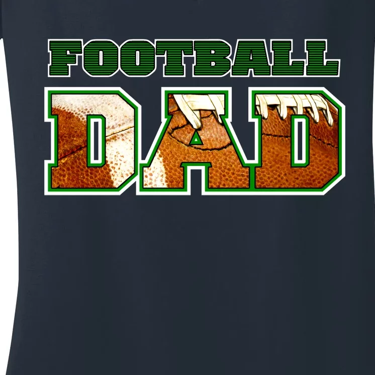 Football Dad Graphic Sports Women's V-Neck T-Shirt