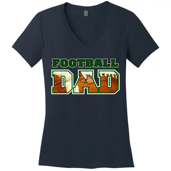 Football Dad Graphic Sports Women's V-Neck T-Shirt