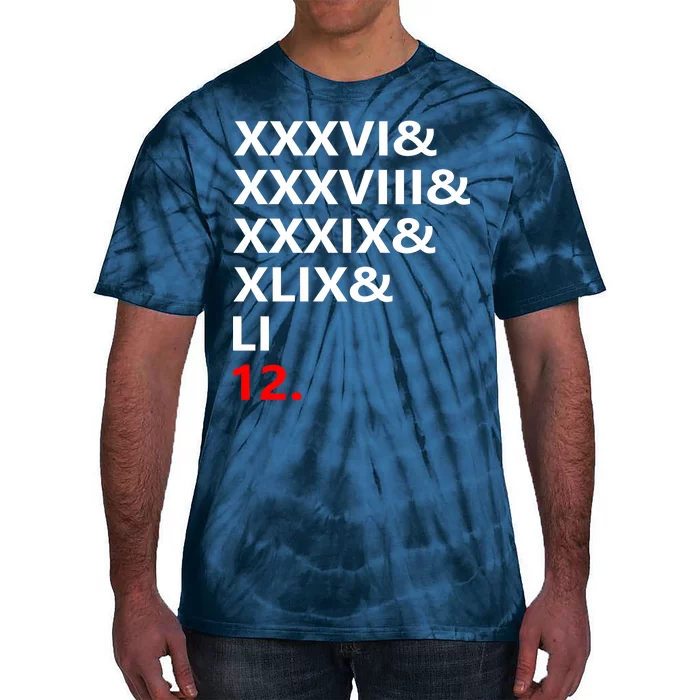 Football Goat New England 5 Time World Champion #12 Tie-Dye T-Shirt