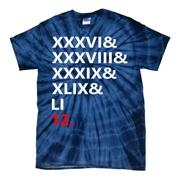 Football Goat New England 5 Time World Champion #12 Tie-Dye T-Shirt