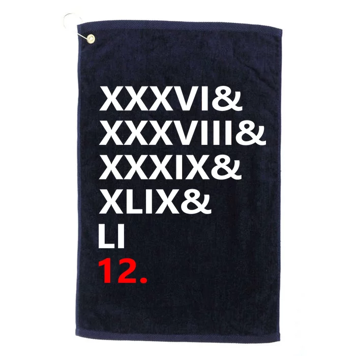 Football Goat New England 5 Time World Champion #12 Platinum Collection Golf Towel