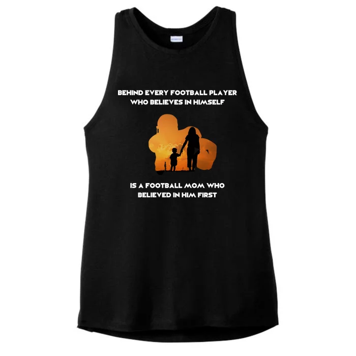 Football Mom Behind The Scenes Ladies Tri-Blend Wicking Tank