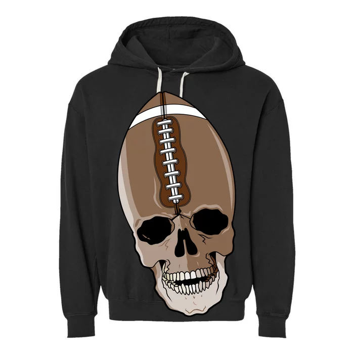 Football Skeleton Skull Garment-Dyed Fleece Hoodie