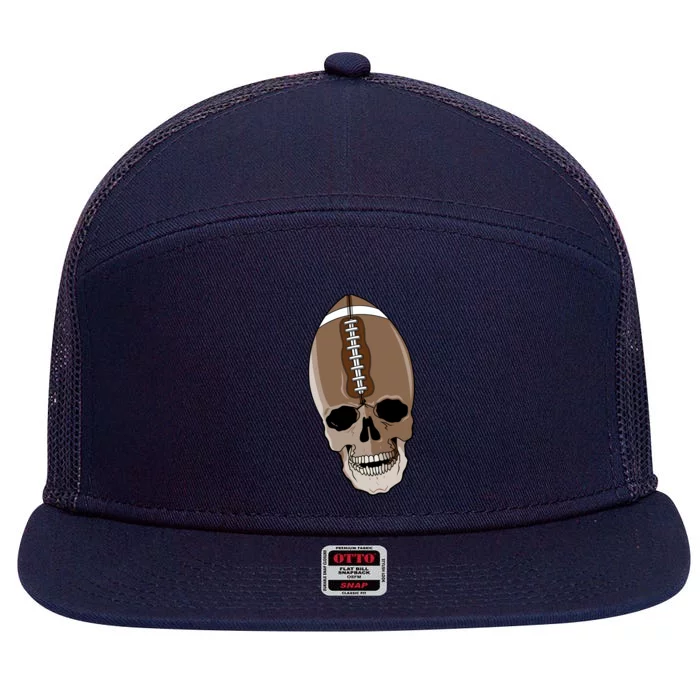 Football Skeleton Skull 7 Panel Mesh Trucker Snapback Hat