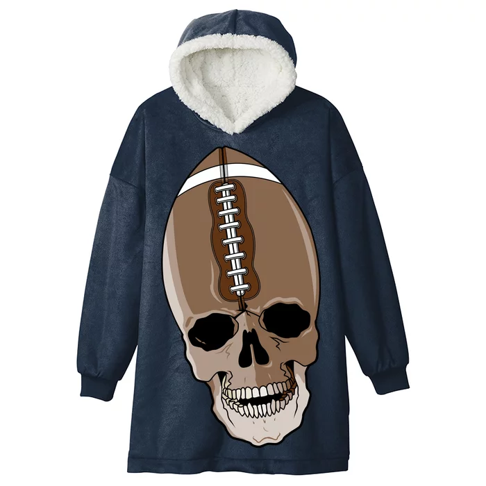 Football Skeleton Skull Hooded Wearable Blanket