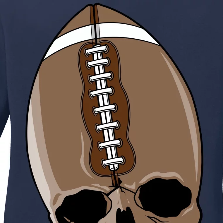 Football Skeleton Skull Ladies Long Sleeve Shirt