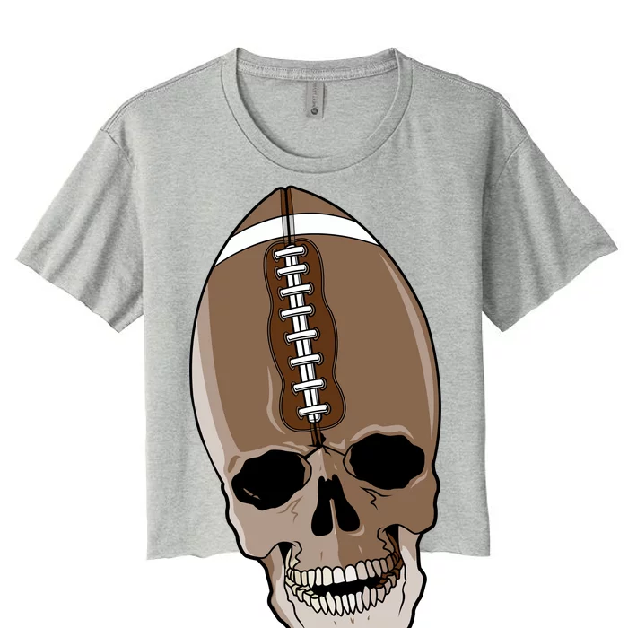 Football Skeleton Skull Women's Crop Top Tee