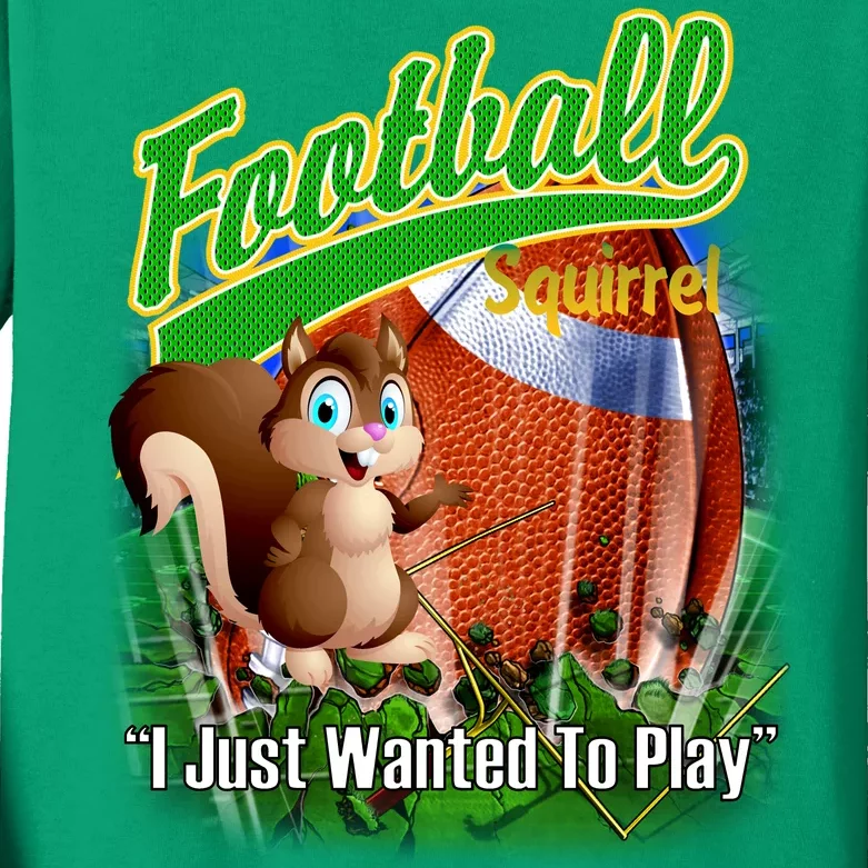 Football Squirrel Runs On The Field Funny Kids Long Sleeve Shirt