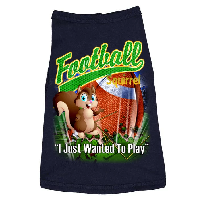 Football Squirrel Runs On The Field Funny Doggie Tank