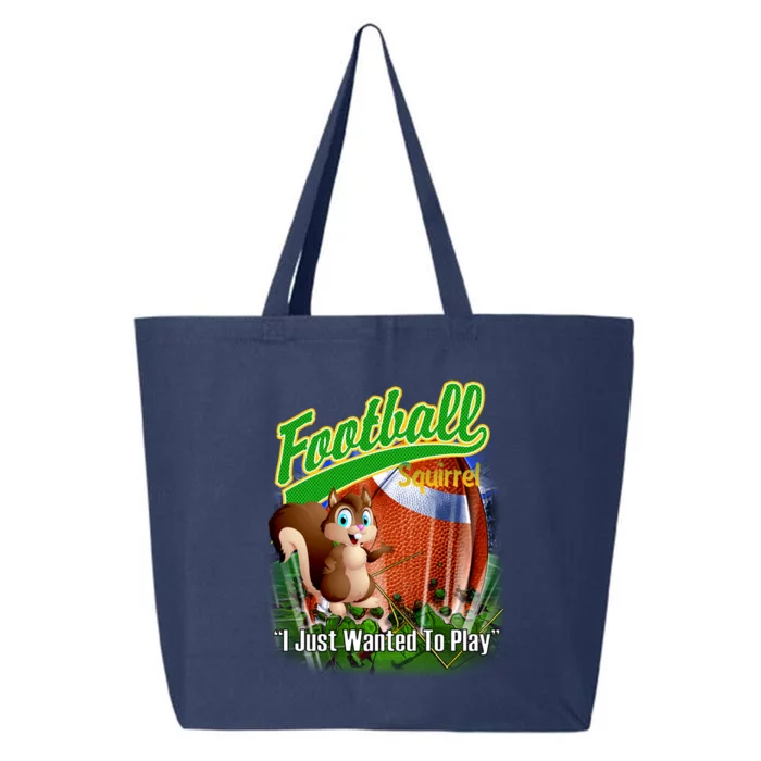 Football Squirrel Runs On The Field Funny 25L Jumbo Tote