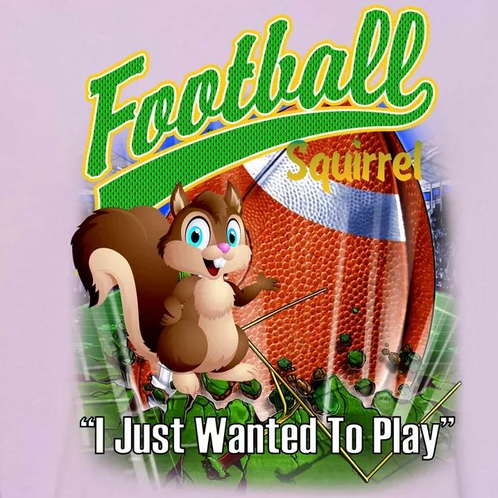 Football Squirrel Runs On The Field Funny Garment-Dyed Sweatshirt