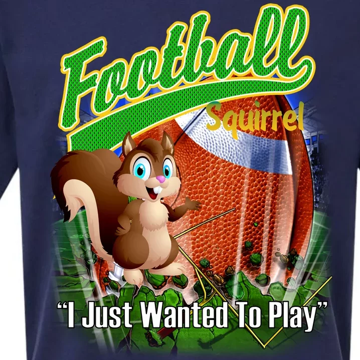 Football Squirrel Runs On The Field Funny Sueded Cloud Jersey T-Shirt