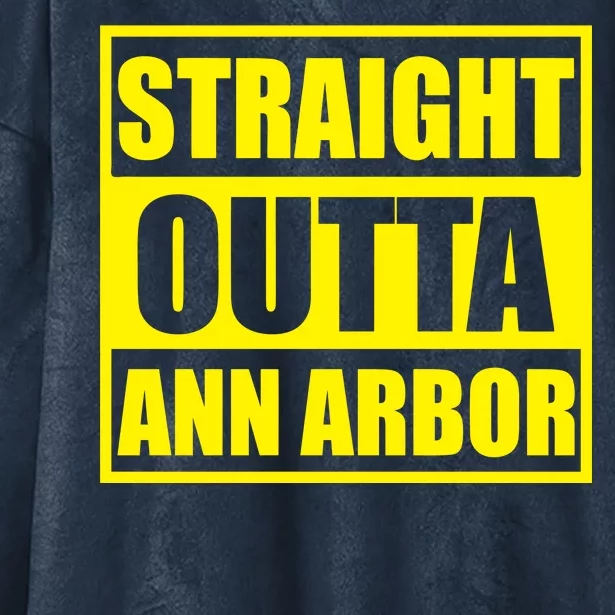 Football Straight Outta Ann Arbor Michigan Hooded Wearable Blanket