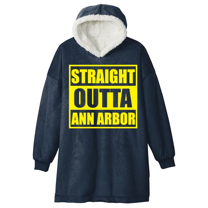 Football Straight Outta Ann Arbor Michigan Hooded Wearable Blanket