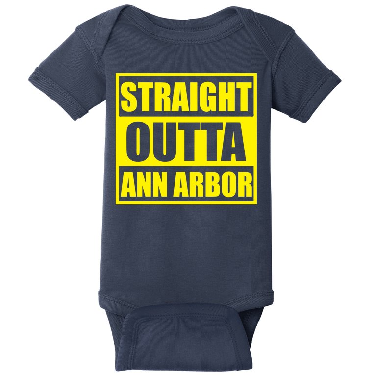 Football Straight Outta Ann Arbor Michigan Baby Bodysuit