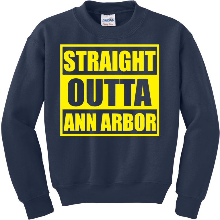 Football Straight Outta Ann Arbor Michigan Kids Sweatshirt