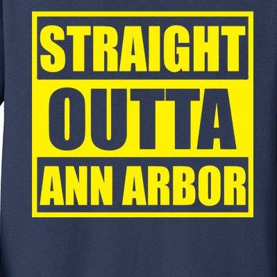 Football Straight Outta Ann Arbor Michigan Kids Long Sleeve Shirt