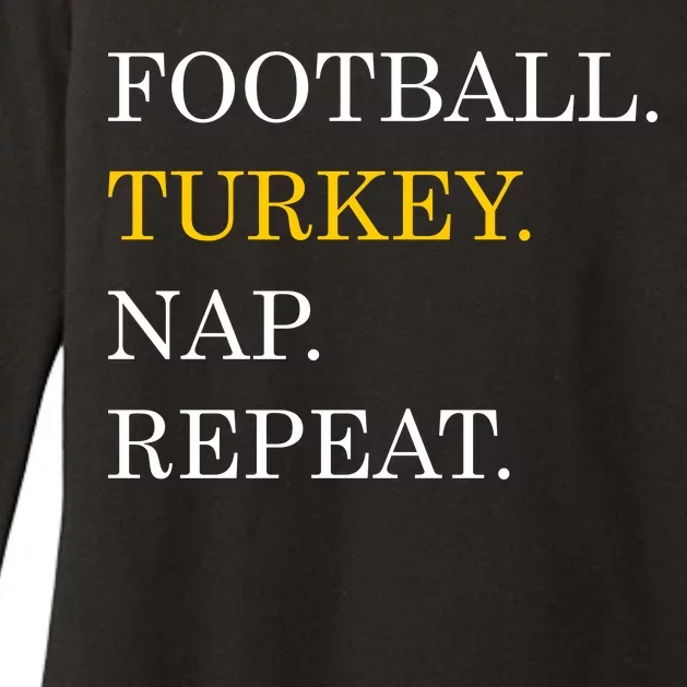 Football Turkey Nap Repeat Thanksgiving Womens CVC Long Sleeve Shirt