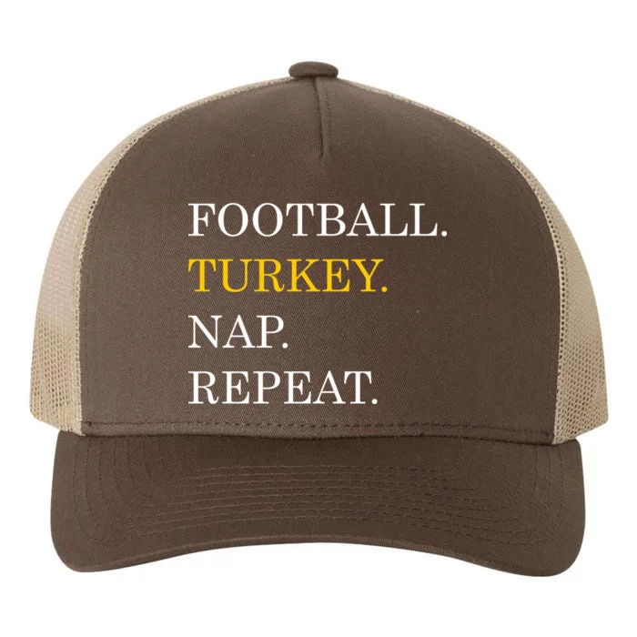 Football Turkey Nap Repeat Thanksgiving Yupoong Adult 5-Panel Trucker Hat