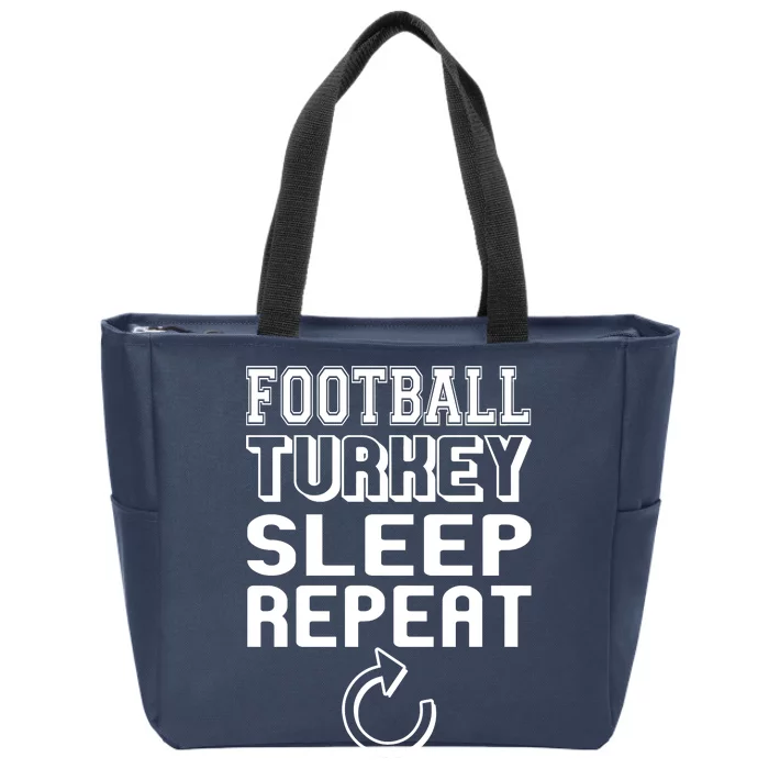 Football Turkey Sleep Repeat Zip Tote Bag