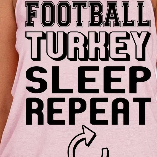 Football Turkey Sleep Repeat Women's Knotted Racerback Tank