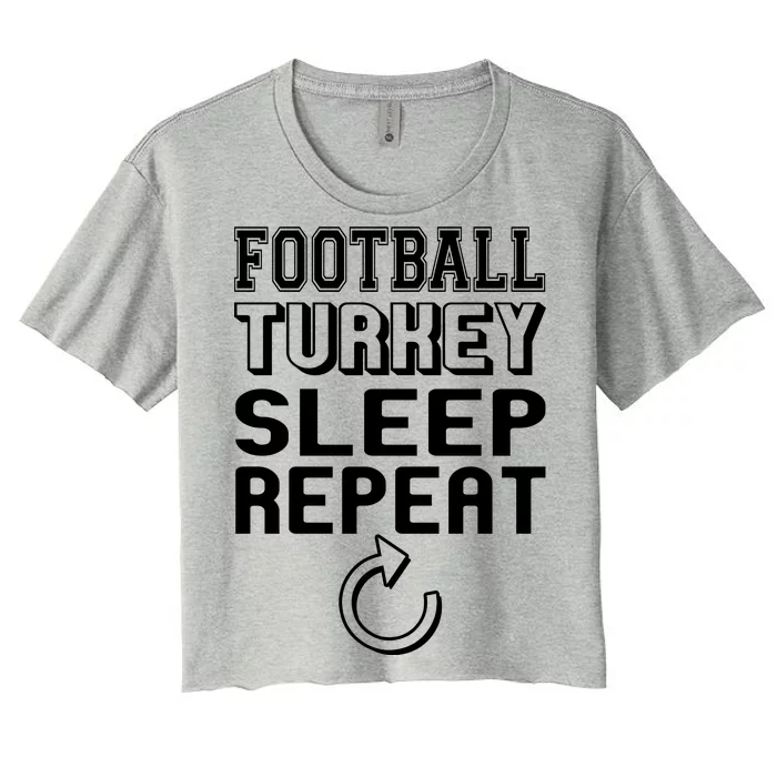 Football Turkey Sleep Repeat Women's Crop Top Tee