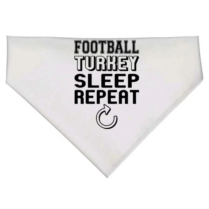 Football Turkey Sleep Repeat USA-Made Doggie Bandana