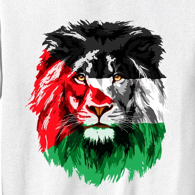 Flag Of Palestine Lion Face Palestine Flag Sweatshirt