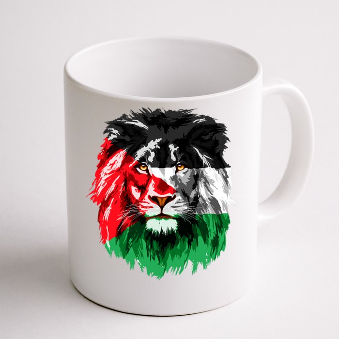 Flag Of Palestine Lion Face Palestine Flag Front & Back Coffee Mug