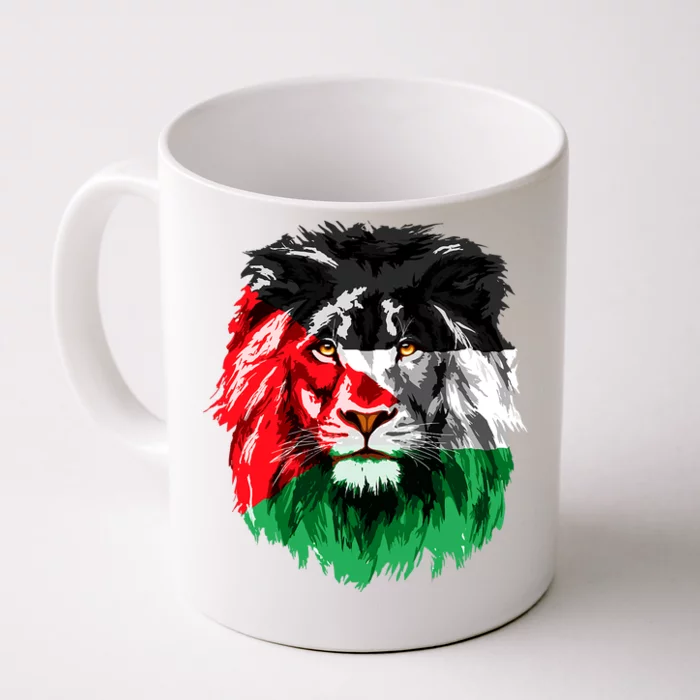 Flag Of Palestine Lion Face Palestine Flag Front & Back Coffee Mug