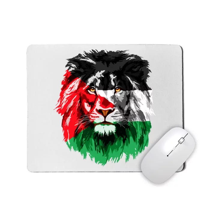 Flag Of Palestine Lion Face Palestine Flag Mousepad