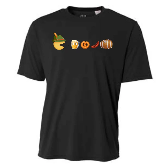 Funny Oktoberfest Pac Man Game Cooling Performance Crew T-Shirt