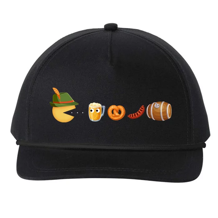 Funny Oktoberfest Pac Man Game Snapback Five-Panel Rope Hat