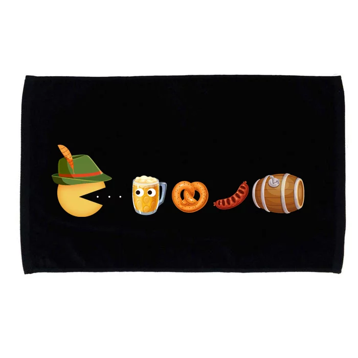 Funny Oktoberfest Pac Man Game Microfiber Hand Towel