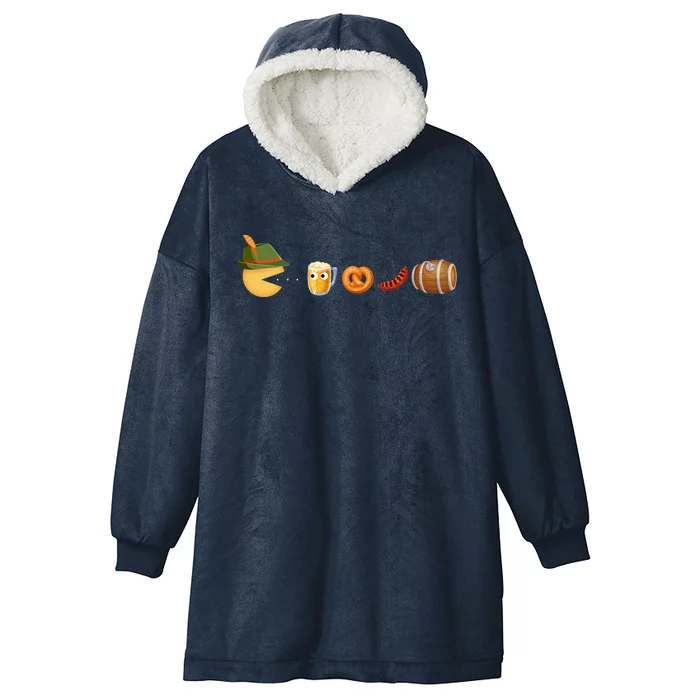 Funny Oktoberfest Pac Man Game Hooded Wearable Blanket