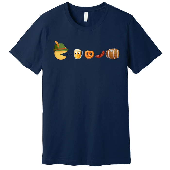 Funny Oktoberfest Pac Man Game Premium T-Shirt