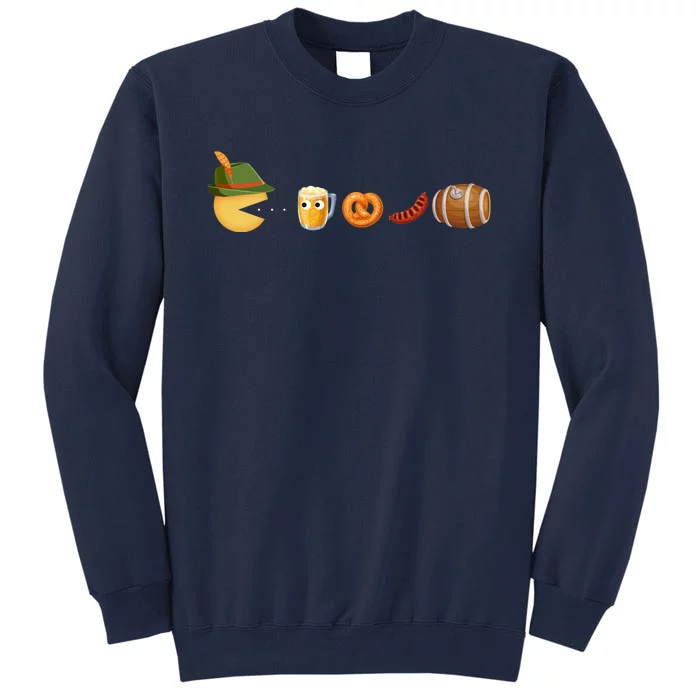 Funny Oktoberfest Pac Man Game Tall Sweatshirt